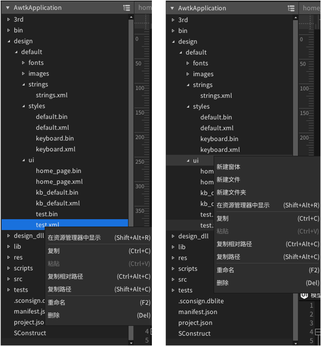 图2.28 项目管理器窗口的右键菜单